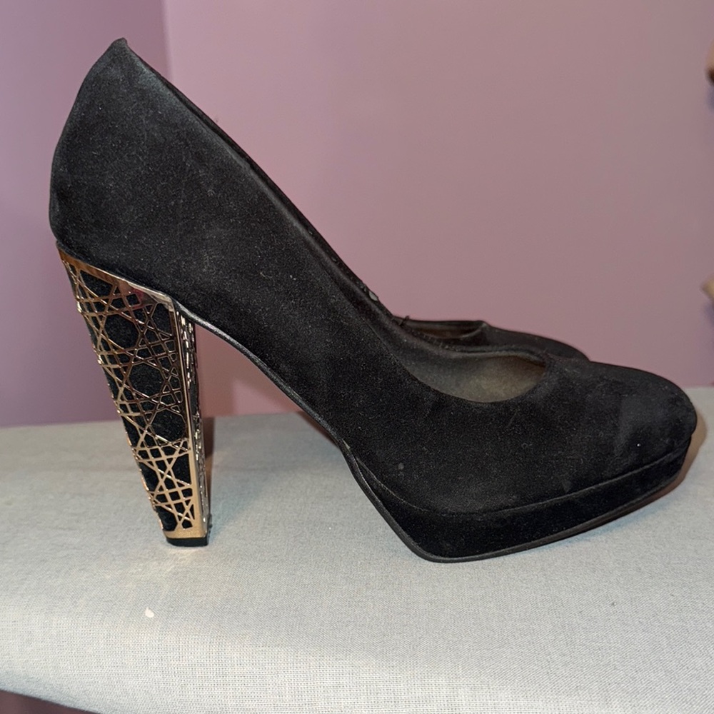 H&M Black Heels with Metallic Detail